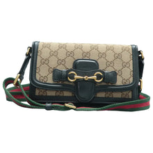 Load image into Gallery viewer, Gucci Lady Web Convertible Monogram Shoulder Bag Black
