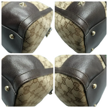 Load image into Gallery viewer, GUCCI Webby Bee Fabric Satchel Bag Brown
