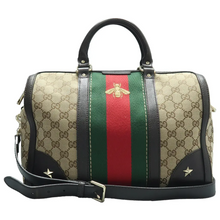 Load image into Gallery viewer, GUCCI Webby Bee Fabric Satchel Bag Brown
