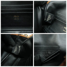 Load image into Gallery viewer, Fendi Mini Baguette FF 1974 Shearling Vitello Dolce Macro Tobacco Black
