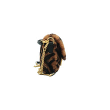 Load image into Gallery viewer, Fendi Mini Baguette FF 1974 Shearling Vitello Dolce Macro Tobacco Black
