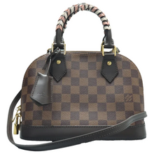 Load image into Gallery viewer, Louis Vuitton Alma BB Damier Ebene Braided Canvas Satchel Bag Brown
