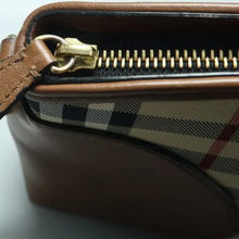 Load image into Gallery viewer, Burberry Leather Fabric Shoulder Bag Brown
