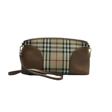 Load image into Gallery viewer, Burberry Leather Fabric Shoulder Bag Brown
