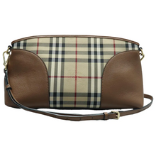 Load image into Gallery viewer, Burberry Leather Fabric Shoulder Bag Brown
