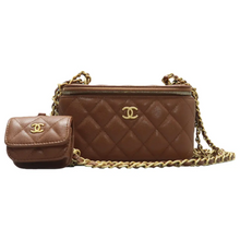 Load image into Gallery viewer, CHANEL W/P Leather Shoulder Bag Brown
