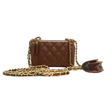 Load image into Gallery viewer, CHANEL W/P Leather Shoulder Bag Brown
