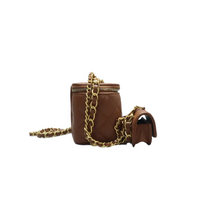 Load image into Gallery viewer, CHANEL W/P Leather Shoulder Bag Brown
