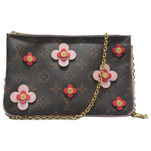 Load image into Gallery viewer, Louis Vuitton Double zip  Monogram Blooming Flowers Canvas Shoulder Bag Brown
