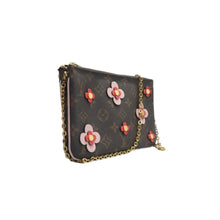 Load image into Gallery viewer, Louis Vuitton Double zip  Monogram Blooming Flowers Canvas Shoulder Bag Brown
