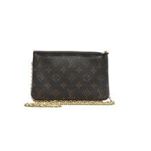 Load image into Gallery viewer, Louis Vuitton Double zip  Monogram Blooming Flowers Canvas Shoulder Bag Brown

