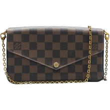 Load image into Gallery viewer, LOUIS VUITTON Felicie Damier Ebene Canvas Shoulder Bag Brown
