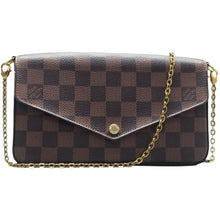 Load image into Gallery viewer, LOUIS VUITTON Felicie Damier Ebene Canvas Shoulder Bag Brown
