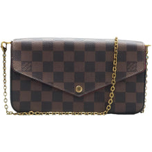 Load image into Gallery viewer, LOUIS VUITTON Felicie Dameir Ebene Shoulder Bag Brown
