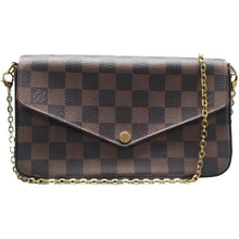 Load image into Gallery viewer, LOUIS VUITTON Felicie Damier Ebene Canvas Shoulder Bag Brown
