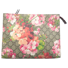 Load image into Gallery viewer, Gucci Blooms Large Cosmetic Case GG Supreme Monogram Clutch Pink
