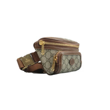 Load image into Gallery viewer, Gucci  Retro Interlocking G GG Supreme Monogram Textured Calfskin Belt Bag Beige Ebony Brown Sugar
