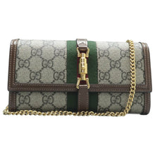 Load image into Gallery viewer, Gucci Web Jackie 1961 GG Supreme Monogram Azalea Calfskin Shoulder bag Beige Ebony Brown Sugar
