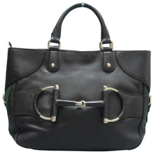 Load image into Gallery viewer, Gucci Horsebit Leather Tote Bag Black
