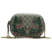 Load image into Gallery viewer, Gucci  GG Supreme Monogram Floral Embroidered Mini Chain Shoulder Bag Beige
