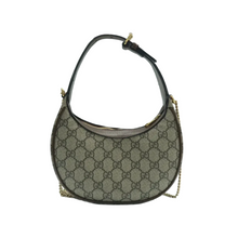 Load image into Gallery viewer, GUCCI Retro Half Moom Canvas Shoulder Bag Brown
