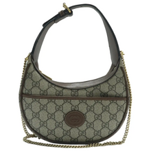 Load image into Gallery viewer, GUCCI Retro Half Moom Canvas Shoulder Bag Brown
