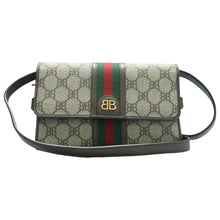 Load image into Gallery viewer, Gucci  X BALENCIAGA Web Ophidia BB Monogram Crossbody Wallet Beige
