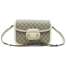 Load image into Gallery viewer, Gucci Horsebit 1955 GG Supreme Monogram Shoulder Bag Beige Mystic White
