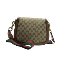 Load image into Gallery viewer, Gucci Lady Web Leather Shoulder Bag Brown
