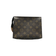 Load image into Gallery viewer, Louis Vuitton Poche toilette Monogram Canvas Clutch Bag Brown
