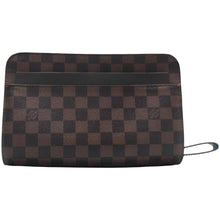 Load image into Gallery viewer, LOUIS VUITTON Saint Damier Ebene Canvas Clutch Bag Brown
