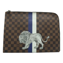 Load image into Gallery viewer, Louis Vuitton Jour GM Savane Damier Ebene Lion Chapman Pochette Brown
