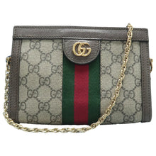 Load image into Gallery viewer, GUCCI Ophidia Chain Canvas Leather Crossbody Bag Brown
