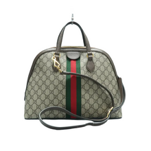 Load image into Gallery viewer, GUCCI Ophidia Dome Top Handle Canvas Satchel Bag Brown
