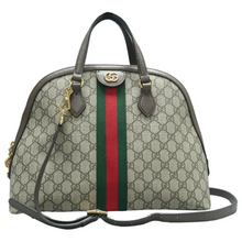 Load image into Gallery viewer, GUCCI Ophidia Dome Top Handle Canvas Satchel Bag Brown
