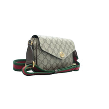 Load image into Gallery viewer, Gucci Mini Ophidia Envelope Web GG Supreme Monogram Textured Dollar Calfskin Shoulder Bag Beige
