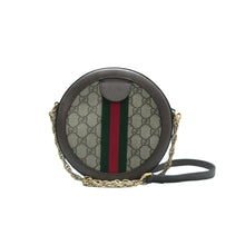 Load image into Gallery viewer, Gucci Ophidia Round Chain Leather Shoulder Bag Brown
