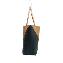 Load image into Gallery viewer, Loewe Puzzle Fold Shiny Calfskin Medium Tote Warm Desert Black
