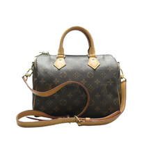 Load image into Gallery viewer, Louis Vuitton Speedy Bandouliere 25 Monogram Canvas Satchel Bag Brown
