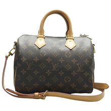 Load image into Gallery viewer, Louis Vuitton Speedy Bandouliere 25 Monogram Canvas Satchel Bag Brown
