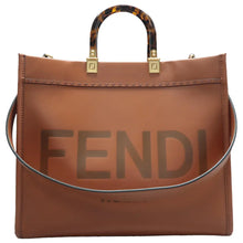 Load image into Gallery viewer, FENDI Sunshine Leather Satchel Bag Brown
