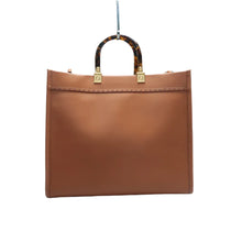 Load image into Gallery viewer, FENDI Sunshine Leather Satchel Bag Brown
