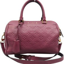 Load image into Gallery viewer, LOUIS VUITTON Speedy 25 Monogram Empreinte leather Satchel Bag Burgundy
