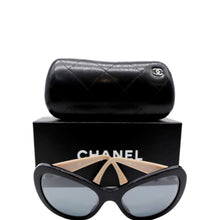 Load image into Gallery viewer, CHANEL 5321-A c.1333/26 Cat Eye Black Sunglasses Gray Mirrored Lens
