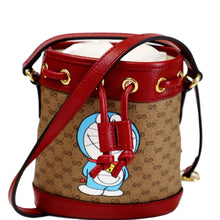 Load image into Gallery viewer, GUCCI Doraemon x Candy Mini GG Supreme Monogram Bucket Bag Beige 647801
