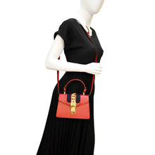 Load image into Gallery viewer, GUCCI Sylvie Mini Leather Top Handle Crossbody Bag Hibiscus Red 470270
