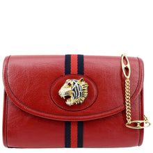 Load image into Gallery viewer, GUCCI Rajah Small Web Leather Shoulder Bag Red 570145
