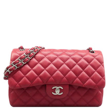 Load image into Gallery viewer, CHANEL Jumbo Classic Double Flap Shoulder Bag Red front look
