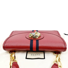 Load image into Gallery viewer, GUCCI Rajah Small Web Leather Shoulder Bag Red 570145
