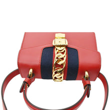 Load image into Gallery viewer, GUCCI Sylvie Mini Leather Top Handle Crossbody Bag Hibiscus Red 470270
